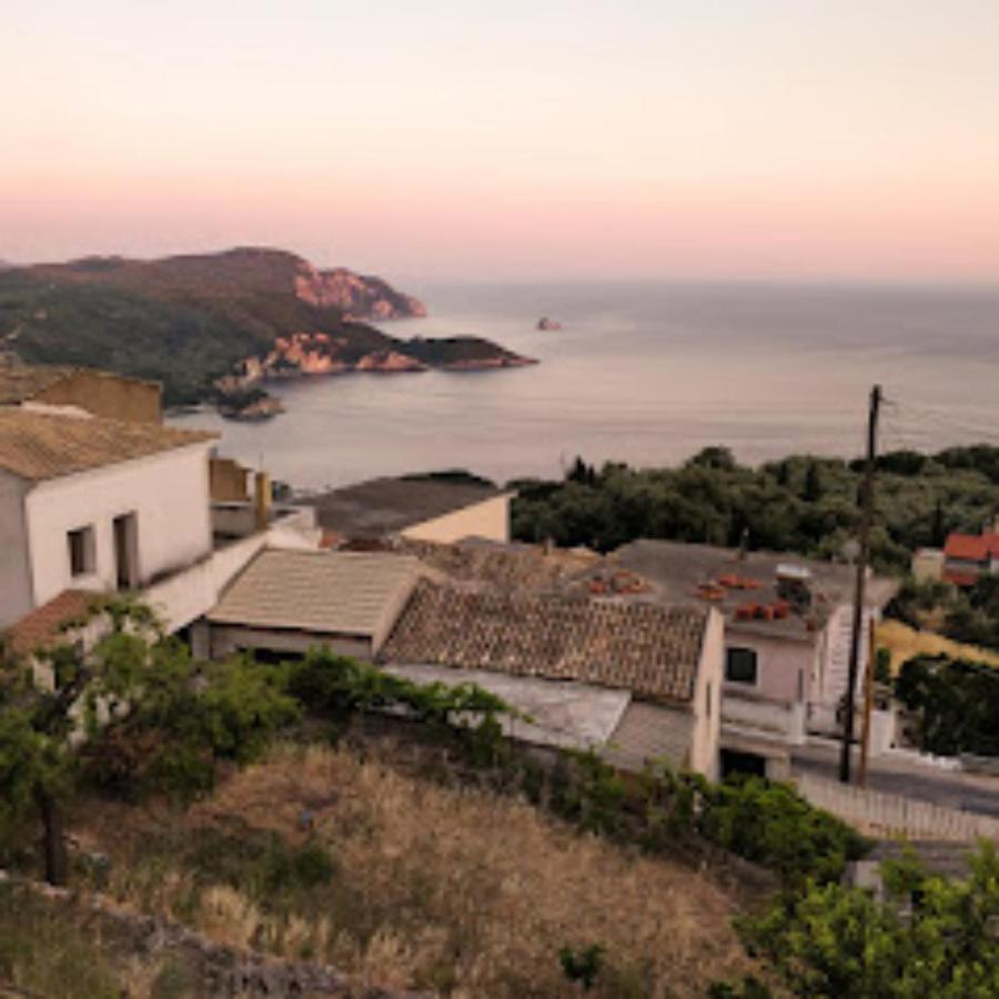 Traditional Panoramic Sea View House Lakones Exterior photo